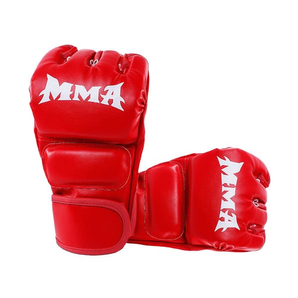 Halvfingerboxhandskar - MMA Sparring & Sandsäcksträning Röd Red 139