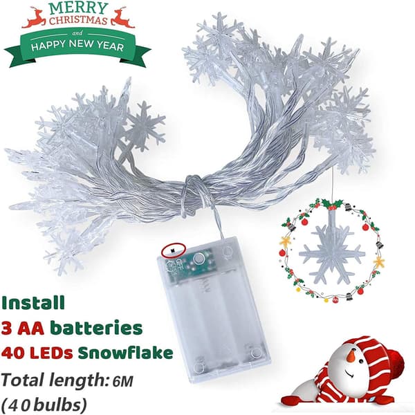 LED-ljusslinga, 6M 40 LED Varmvit Julbelysning