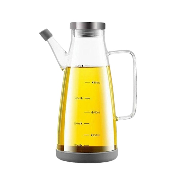 Glas Oljedispenser Flaska med Droppfri Pip 550/750/1000ml Stor Kapacitet Oljekanna Värmebeständig Olja Vinäger Dispenser Behållare Flaskor Kök G 750ML 1pc