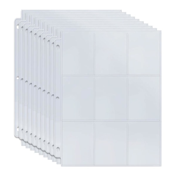 10-pack - Plastfickor för Samlarkort - Kortfickor 9-fack Transparent Transparent