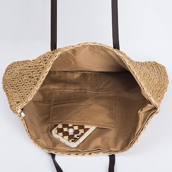 Klassisk stråtaske til kvinder Sommer strand skuldertaske Boheme Ny