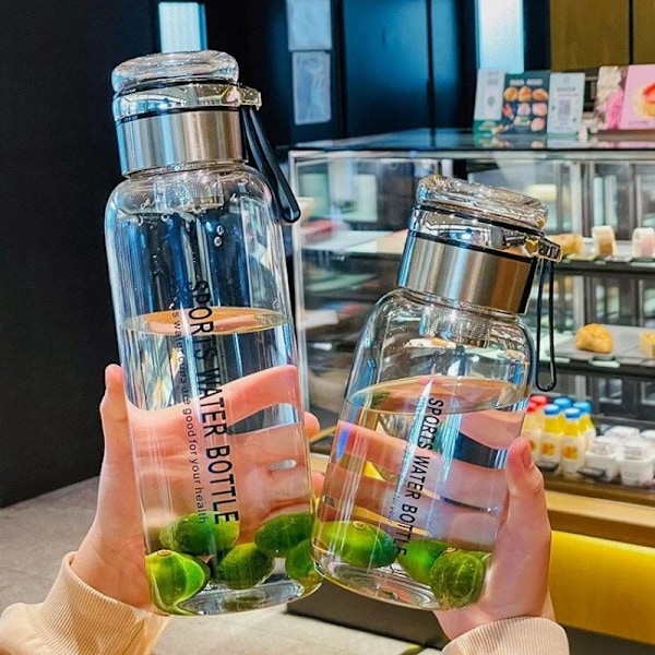 2L Stor Kapacitet Glas Vattenflaska Transparent Mjölk Juice Kopp Utomhus Portabel Läcksäker Dryckesbehållare Te Vatten Glasflaska 2L 1000ml 750-2000ml
