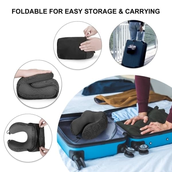 Nakkepute i memory foam, reisepute med hette_ry