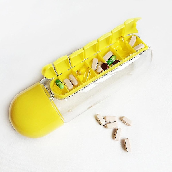 600 ml Plast Pillerorganisator Flaska Portabel Rese Drickflaskor-YUHAO Black