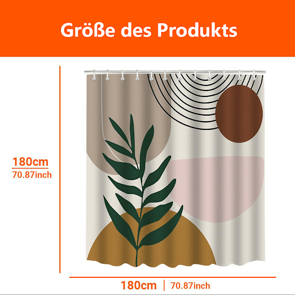 Duschdraperi 180x180cm, Vattenavvisande, Tvättbar Polyester Badgardiner för Badrum, Badkar