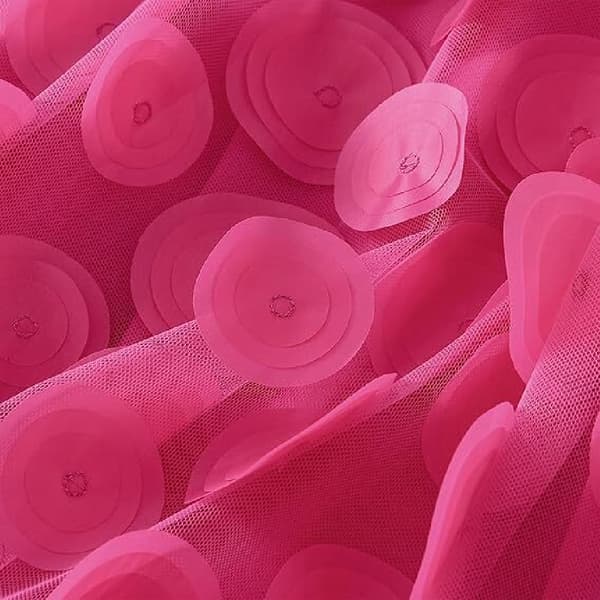 Anpassad Kjol Kvinnor 3D Prickig Mesh Flödande A-linje Midi Kjol rose red