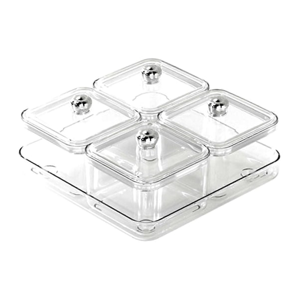 Torkad Fruktfat Uppdelad Serveringsbricka för Vardagsrum Matsal Snacks vit 2 fack white 4 grids optional