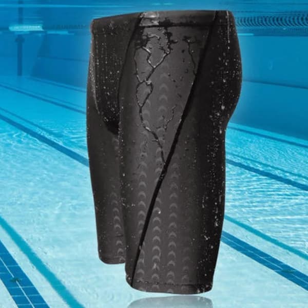 Badeshorts til mænd, åndbare, moderigtige, lette, komfortable, polyester, sorte, 3XL