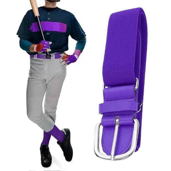 Baseballbælte til voksne, elastikbånd, justerbar længde, kunstlædermateriale, velegnet til baseball og softball, unisex, lyse farver. A24 56-116cm