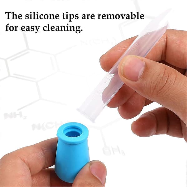 20 st silikondroppflaskor med rengöringsborste, plastpipetter, ögondroppar