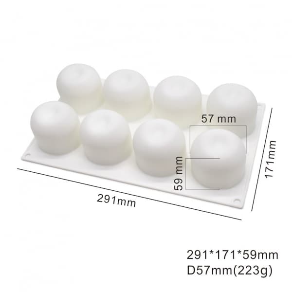 {hw} 8-hullers æbleformet silikoneform, 3D silikone bageform til muffins, kager, dessert og mousse