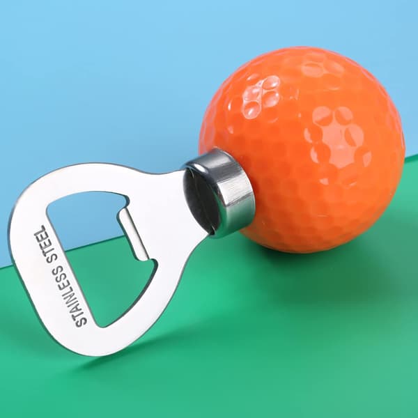 Ølflaskeåbner formet som en golfbold, 92,67 mm rustfrit stål-Orange Orange