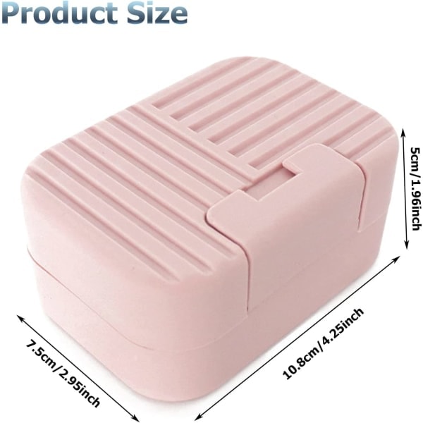 Tvålkopp med lock, 2 st tvålkoppar, tvålbox för resor, bärbar duschtvålbox Perfekt för badrum, resor, camping (rosa, blå)