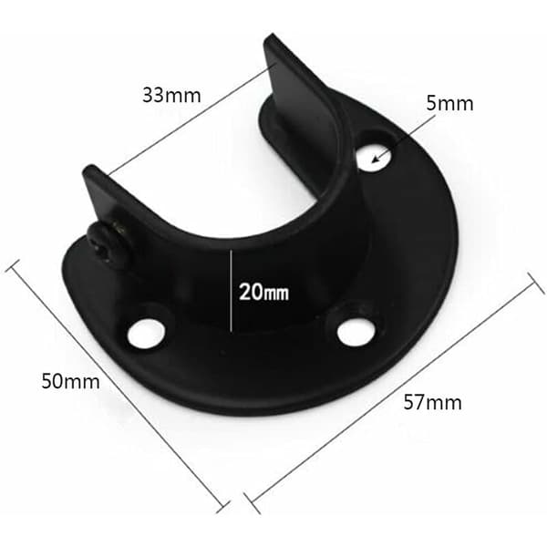 Väggmonterad klädstångshållare, gardinstångsfäste, duschdraperistångsfäste för klädstång med 1,26 tums diameter, 2-pack