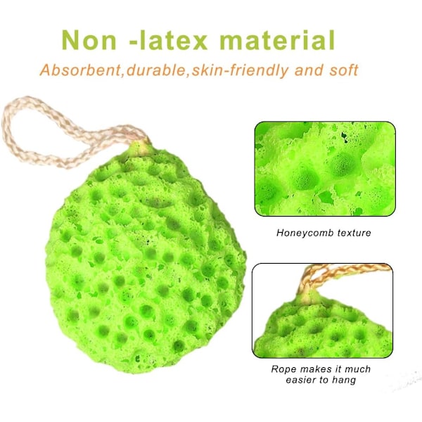 3-pack naturliga badsvampar, Loofah duschsvamp kroppsskrubb E