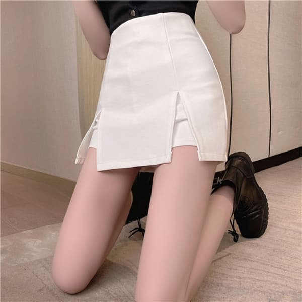 A-linje med hög midja Kjolar Culottes VIT S vit white S