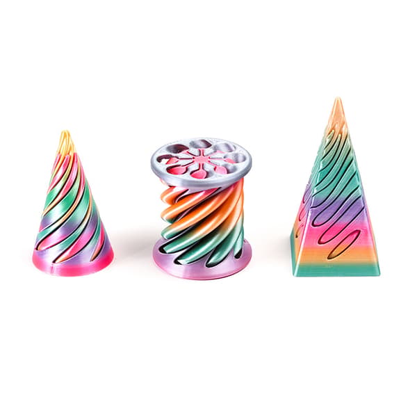 3 kpl Impossible Cones -spiraalikartiot, Fidget-lelu Impossible Pyramid End-to-End -lelu, pinkki rose red