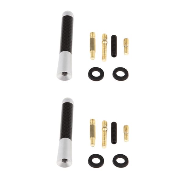 1/2/3 Kort Stubby Bil Auto Antenn AM/ Antennmast Skruvtyp Vit White 2Set