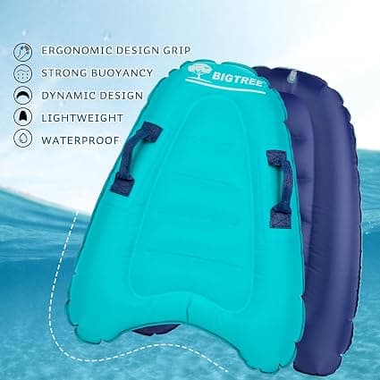 Oppblåsbart bodyboard med håndtak, bærbart bodyboard svømmebrett