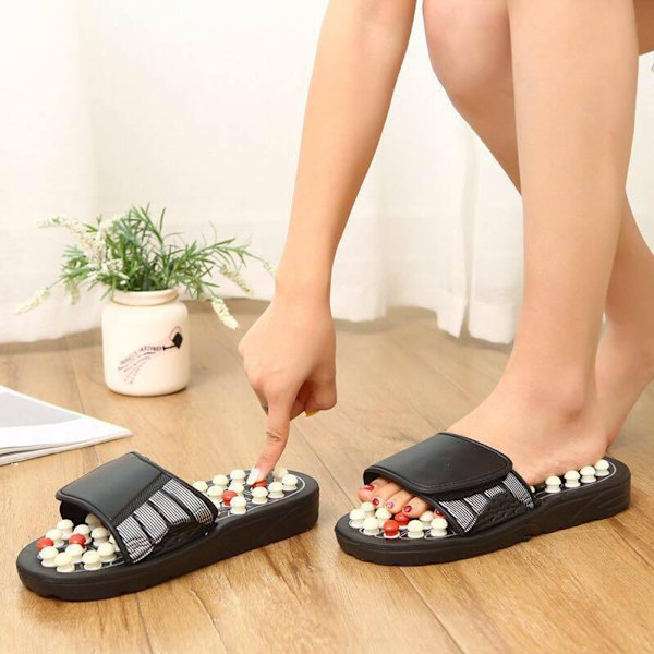Unisex Akupressurtofflor Halkfria Reflexologi Massageskor För Hemmet Vita Engelska 38 39 White English