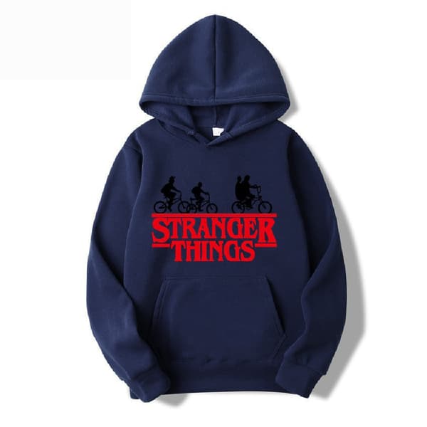 Stranger Things Tryckt Tröja med Fleecejacka - Marinblå - Storlek M Marinblå Navy Blue M