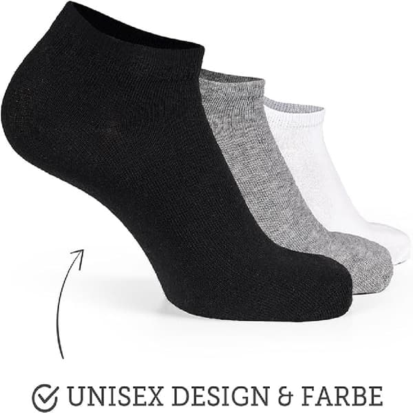 12 paria puuvillasukkia, unisex
