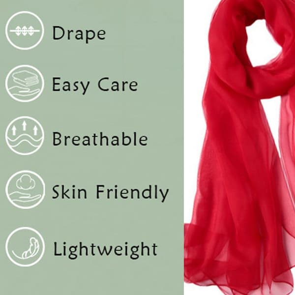 Enfärgad sidenscarf modescarf lång lång stil: Stil 1;
