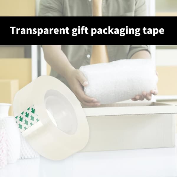 12 rullar klar transparent tejp, kontorstejpspåfyllningsrullar för dispenser