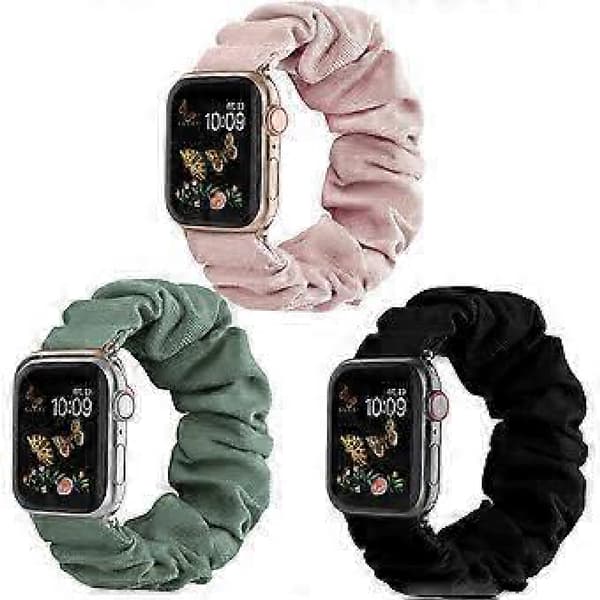 Kompatibel med Scrunchie Apple Watch-rem 38mm 41mm 42mm 40mm 44mm 45mm Sød trykt elastisk urrem Damearmbånd