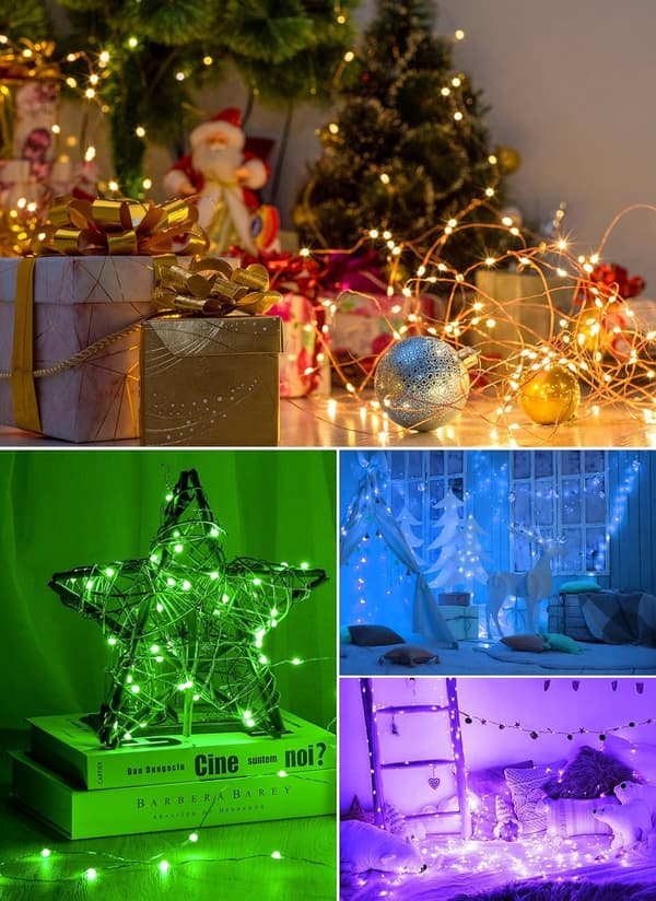 6-pack LED-fairylampor med batteridrift, 2 m 20 LED-koppartrådslampor, för sovrum, bröllop, burkar, flaskor, dekorationer Blue