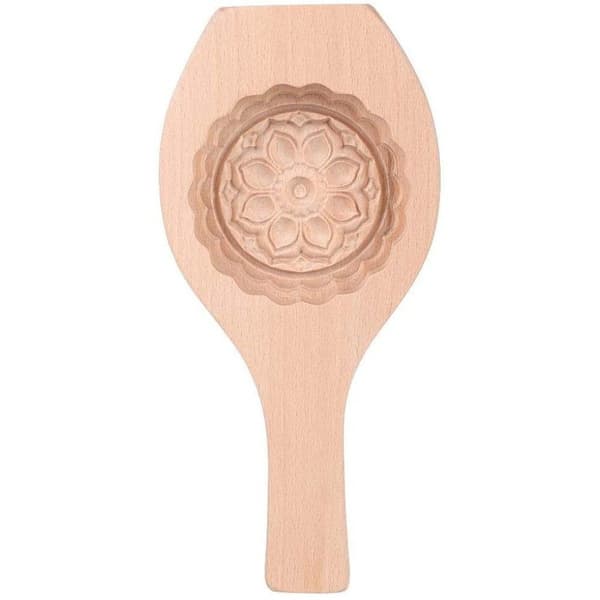 Månekageform, smuk blomstermønster DIY månekageform lavet af træbageform