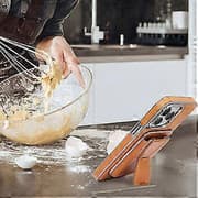 RMBMAX Etui til iPhone 13 Pro Max 6,7 tommer Magnetisk PU Læder + TPU Telefon Etui med Stativ (Navy Blå)