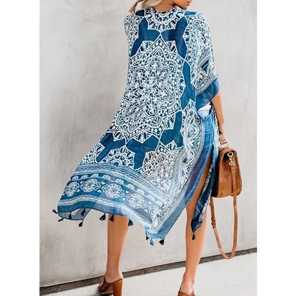 Sommarstrand Hawaii semester lång kimono kofta baddräktstäckning