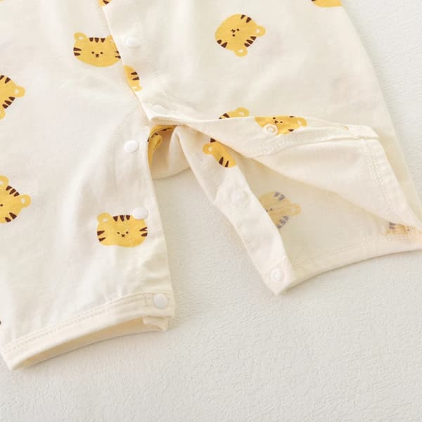 Baby sommar jumpsuit tecknad bomull kortärmad jumpsuit 80cm