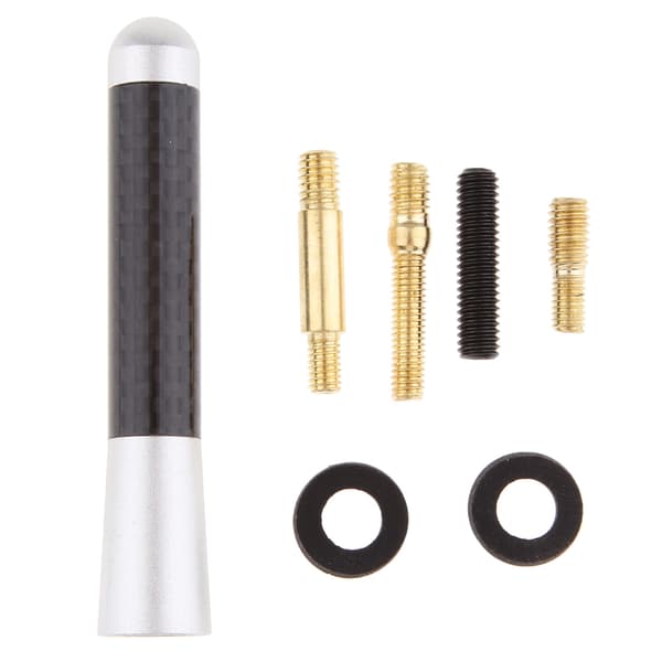 1/2/3 Kort Stubby Bil Auto Antenn AM/ Antennmast Skruvtyp Vit White 1Set