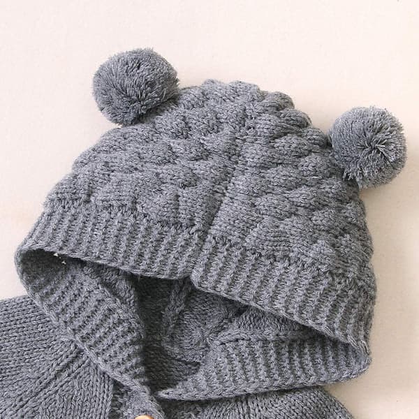 Babyhætteheldragt til nyfødte drenge og piger, strikket heldragt, varm sweater, heldragt A2