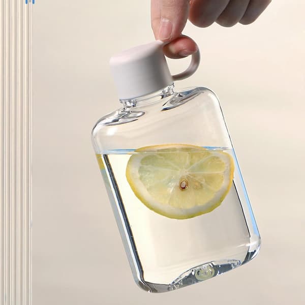 Vattenflaska läckagesäker vattenkopp klar drickskopp flickors vattenflaska för träning White 500ML