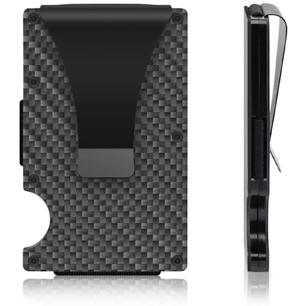 Korthållare i kolfiber med RFID-blockering, svart - Julgåva One size