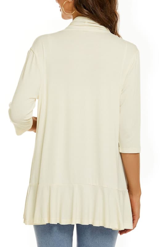 Dam sommar kofta lätt mjuk damtopp Beige Beige S