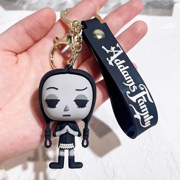 Wednesday Addams Nyckelring Docka Skräck Husdjur Handdocka Nyckelring Tillbehör Väska Hänge Pojke Flicka Gåva - i lager 6