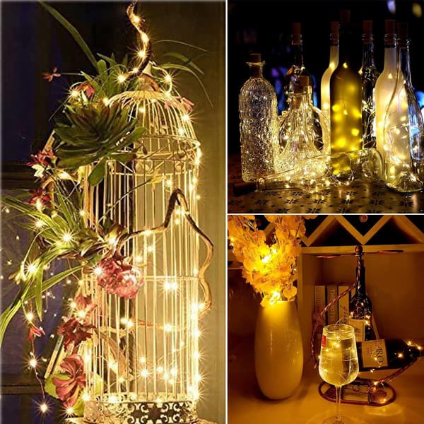 Flaskljus, Korkljus för Flaskor 2m 20 LED, Drivs av Nattljus för DIY Sovrum Fester Bröllop 22packs