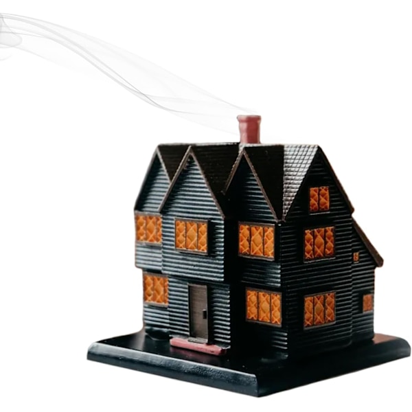 Heksehus Røgelsebrænder, Halloween Røgelsebrænder Ornament, Julelandsby Hus Røgelsebrænder Spøgelses Røgelseholder