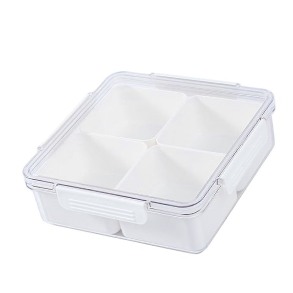 Snackbox med 4 fack, transparenta matförvaringsbehållare