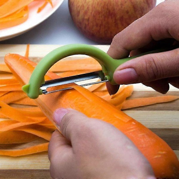 Potatisskalare i rostfritt stål Grönsaksfruktskalare med handtag Köksredskap Green