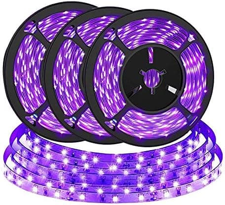 3-pack UV LED lila svartljusremsa, 4,5 W 2 m USB 5 V driven