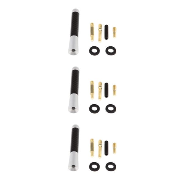 1/2/3 Kort Stubby Bil Auto Antenn AM/ Antennmast Skruvtyp Vit White 3Set