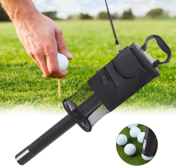 Golfbollssamlare, golfsandpåse rymmer cirka 75 golfbollar