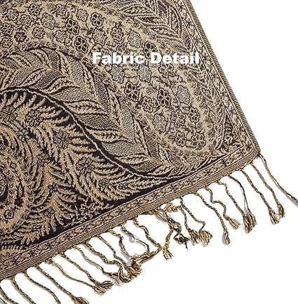 Blomstret mosaikmønstret sjal i pashmina-stil. green