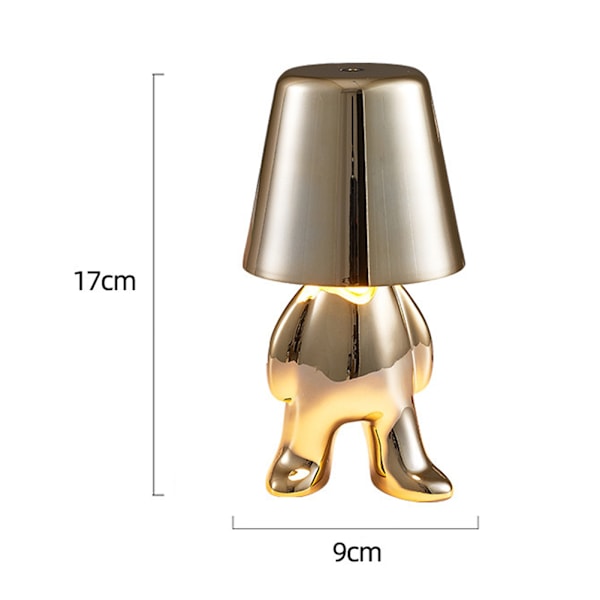 Golden Man Bordslampa Trådlös Nattlampa Nordisk Skrivbordslampa för Hem Bar Hotell Dekoration Guld gold C