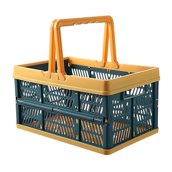 Portabel Hopfällbar Handtag Matförvaringskorg Picknick Skrivbordsorganisatör Behållare Green